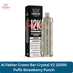 Al Fakher Crown Bar Crystal V2 12000 Puffs Strawberry Punch