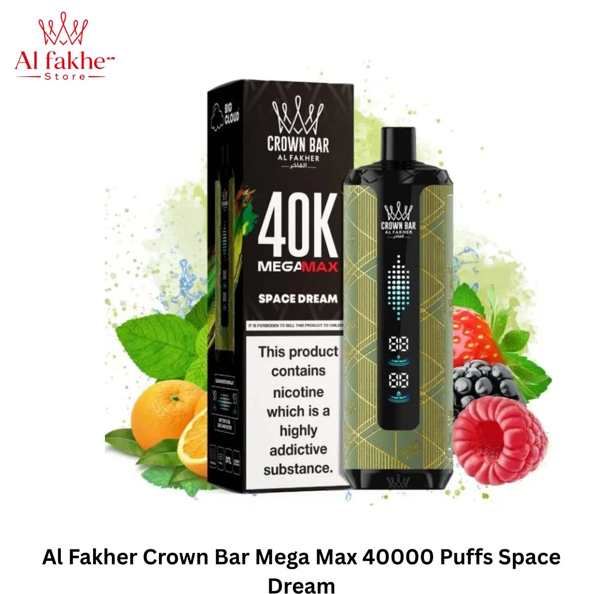 Al Fakher Crown Bar Mega Max 40000 Puffs Space Dream in Dubai UAE – My Store