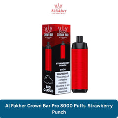 Al Fakher Crown Bar Pro 8000 Puffs Strawberry Punch