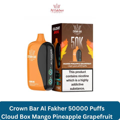 Crown Bar Al Fakher 50000 Puffs Cloud Box Mango Pineapple Grapefruit