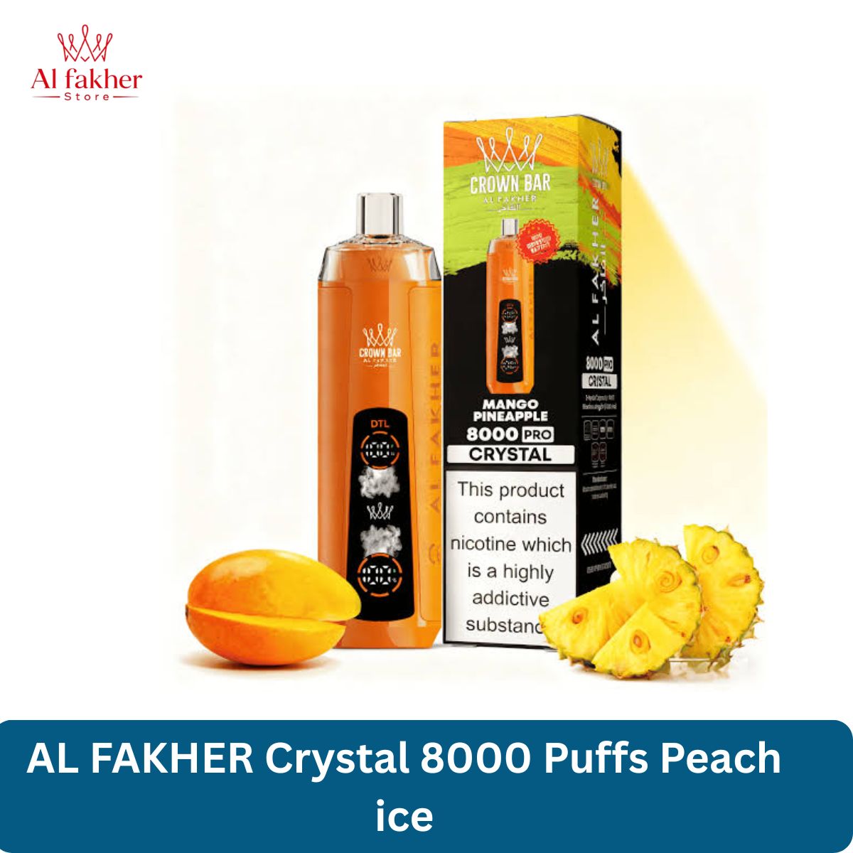 AL FAKHER Crystal 8000 Puffs Peach ice