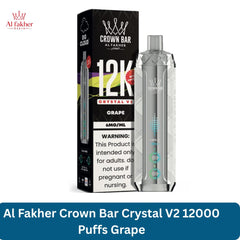 Al Fakher Crown Bar Crystal V2 12000 Puffs Grape