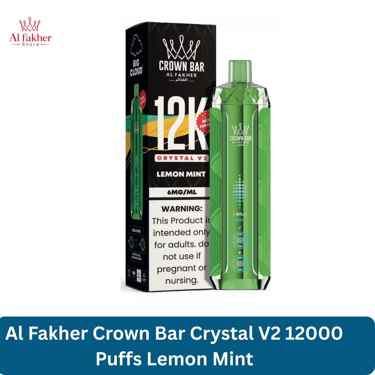 Al Fakher Crown Bar 12K Crystal V2 Disposable Vape