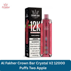 Al Fakher Crown Bar Crystal V2 12000 Puffs Two Apple