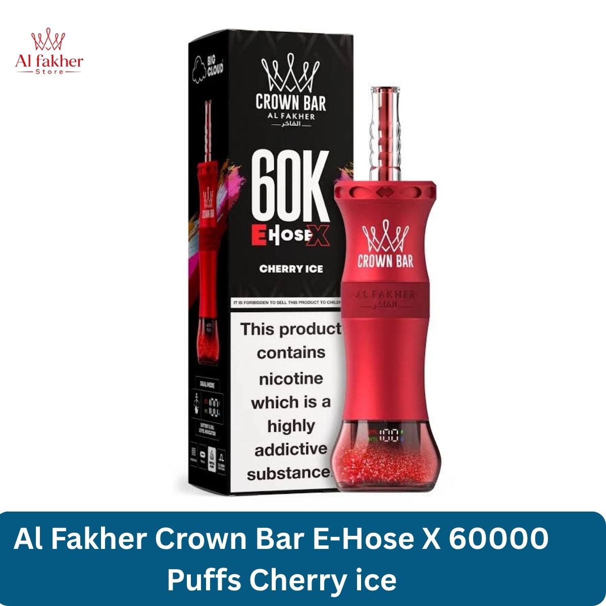 Al Fakher Crown Bar E-Hose X 60000 Puffs Cherry ice