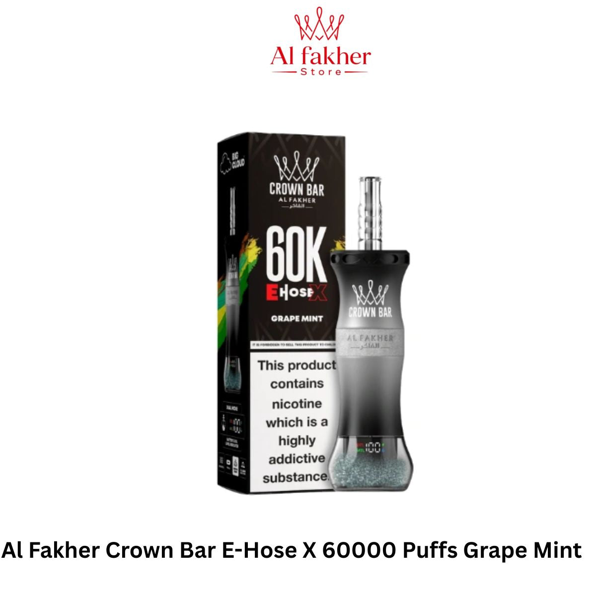 Al Fakher Crown Bar E-Hose X 60000 Puffs Grape Mint