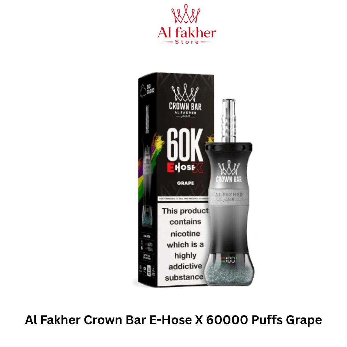 Al Fakher Crown Bar E-Hose X 60000 Puffs Grape