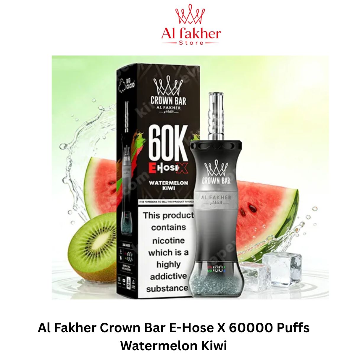 Al Fakher Crown Bar E-Hose X 60000 Puffs Watermelon Kiwi