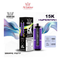 Al Fakher Crown Bar Hypermax 15000 Puffs Grape Mint