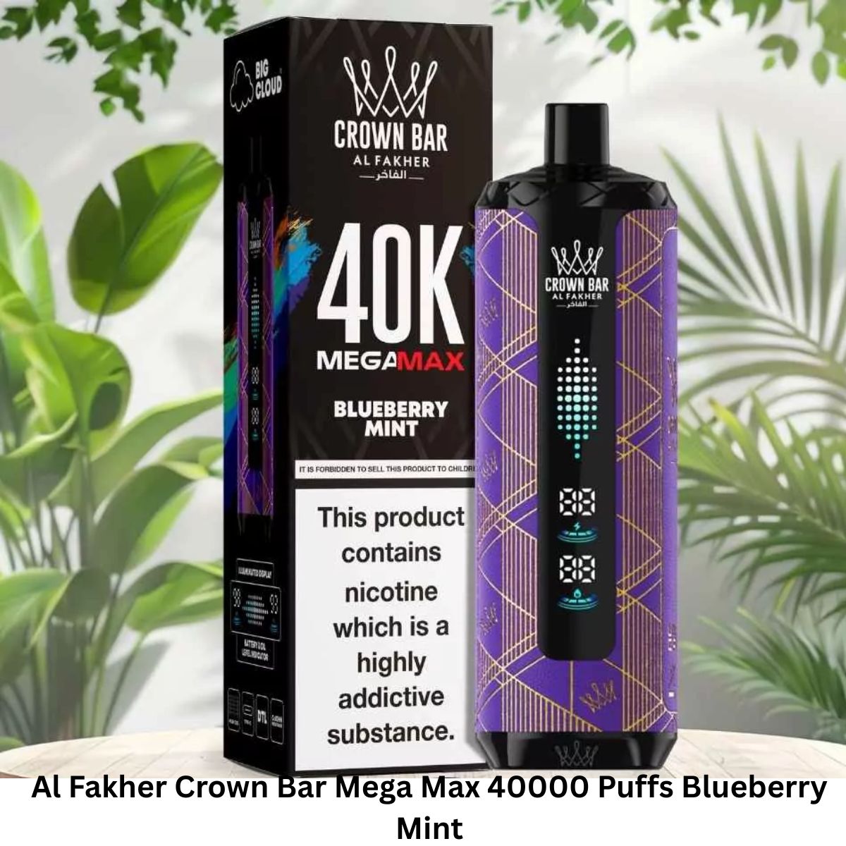 Al Fakher Crown Bar Mega Max 40000 Puffs Blueberry Mint