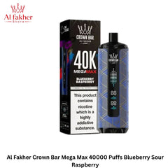 Al Fakher Crown Bar Mega Max 40000 Puffs Blueberry Sour Raspberry