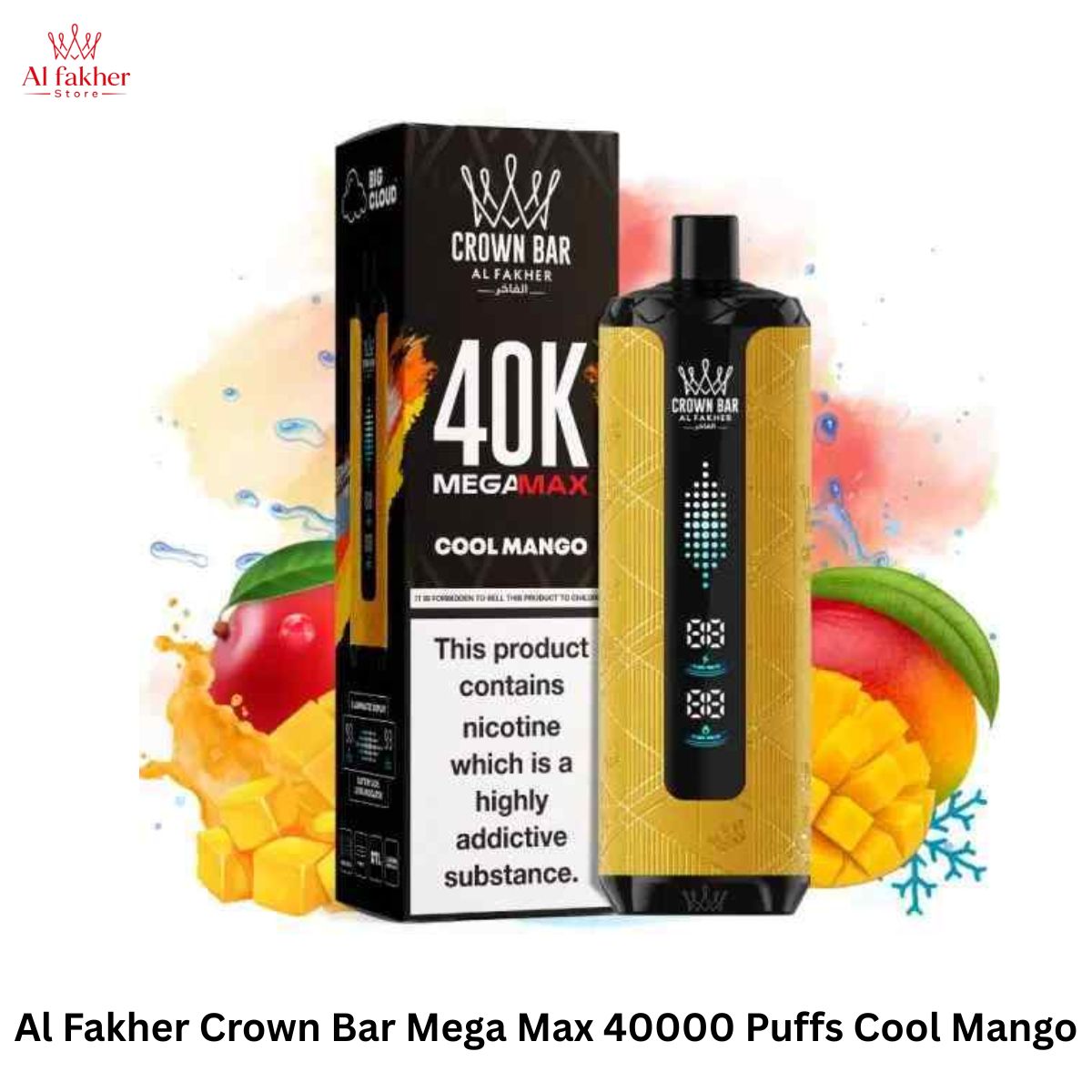 Al Fakher Crown Bar Mega Max 40000 Puffs Cool Mango