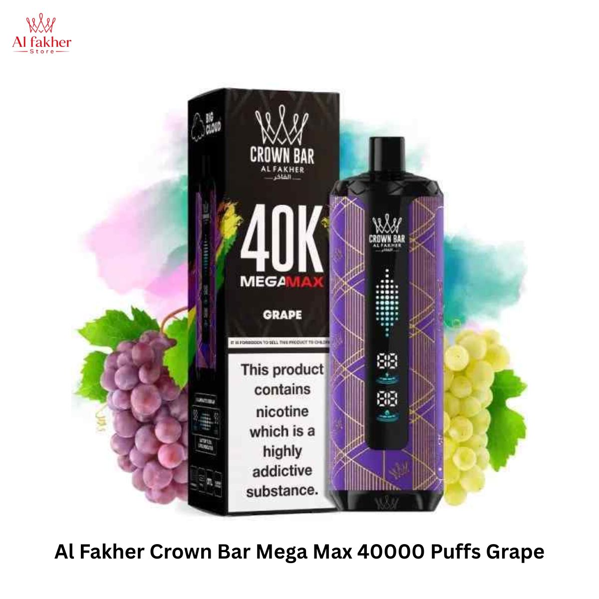 Al Fakher Crown Bar Mega Max 40000 Puffs Grape