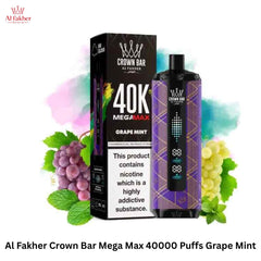Al Fakher Crown Bar Mega Max 40000 Puffs Grape Mint