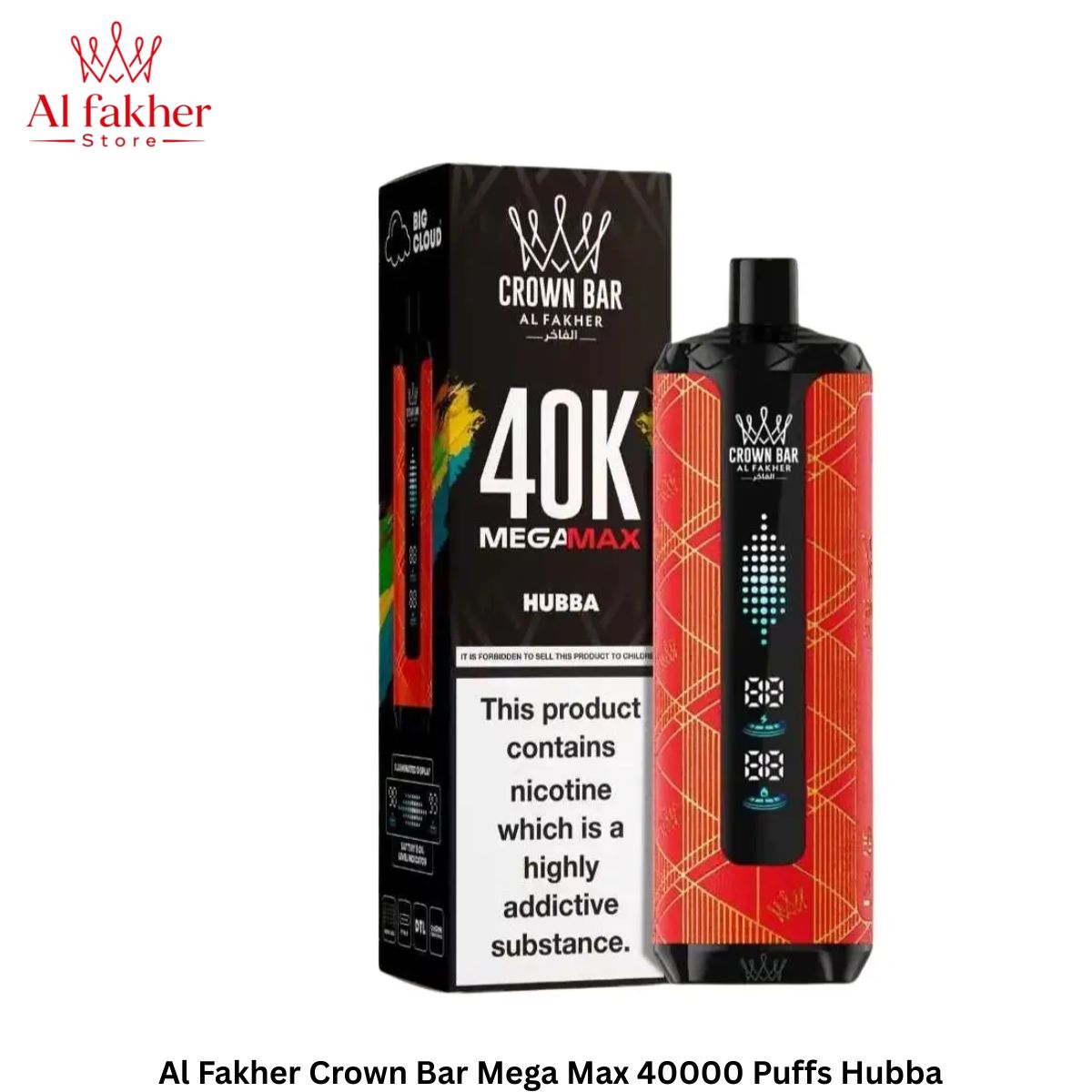 Al Fakher Crown Bar Mega Max 40000 Puffs Hubba