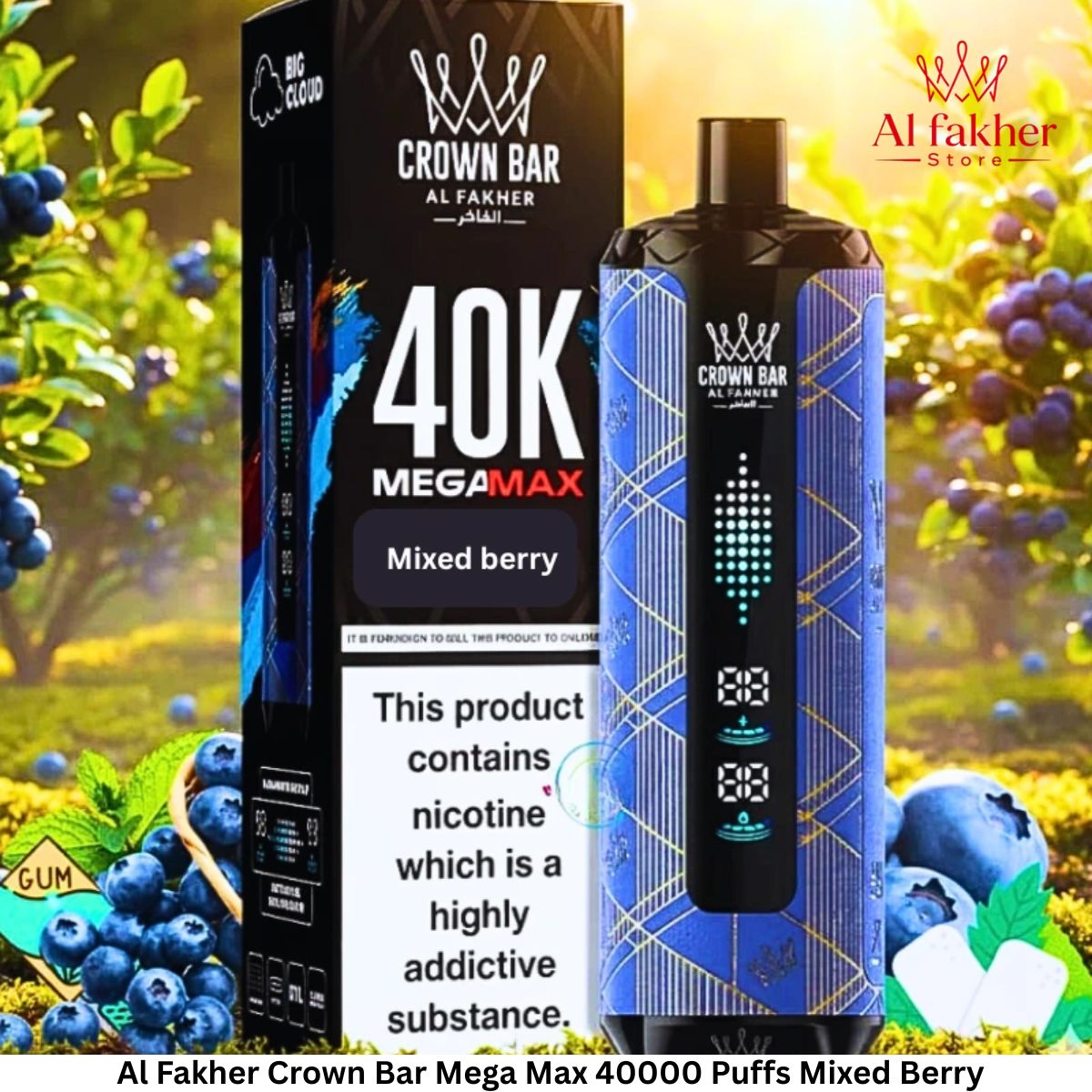 Al Fakher Crown Bar Mega Max 40000 Puffs Mixed Berry