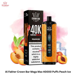 Al Fakher Crown Bar Mega Max 40000 Puffs Peach Ice