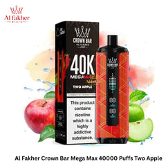 Al Fakher Crown Bar Mega Max 40000 Puffs Two Apple