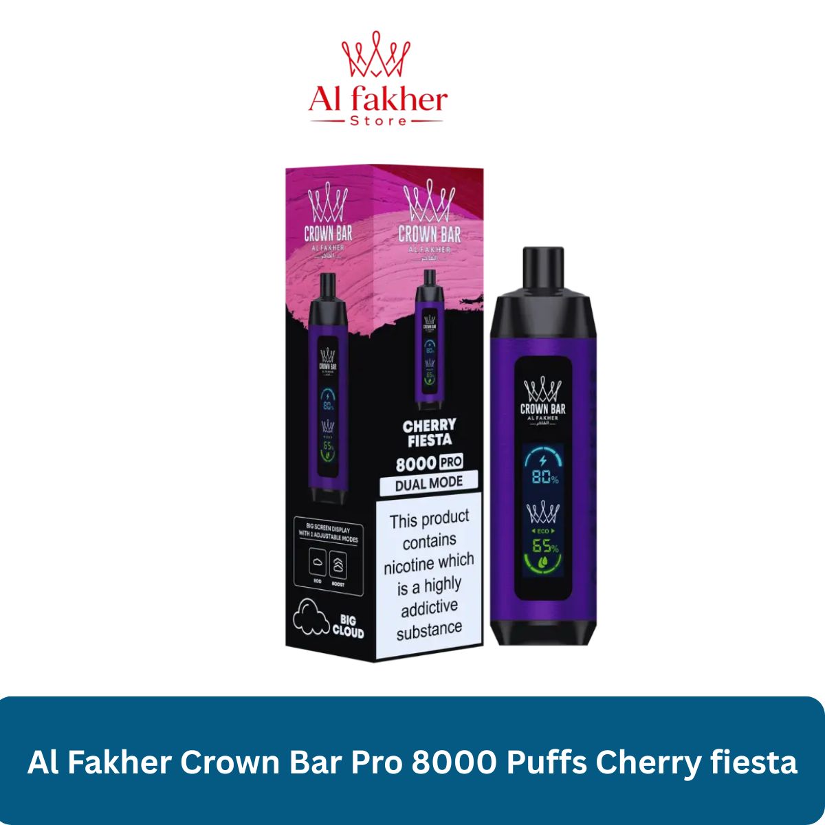 Al Fakher Crown Bar Pro 8000 Puffs Cherry fiesta