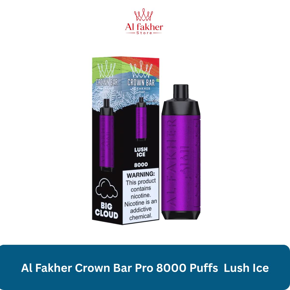 Al Fakher Crown Bar Pro 8000 Puffs Lush Ice