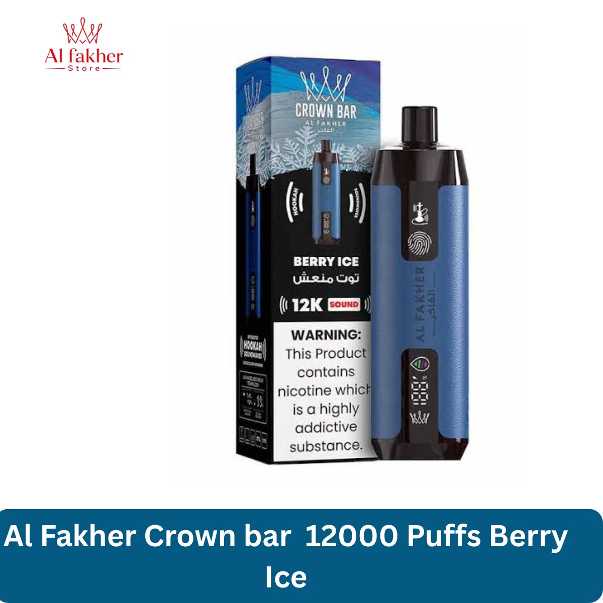 Al Fakher Crown bar 12000 Puffs Berry Ice