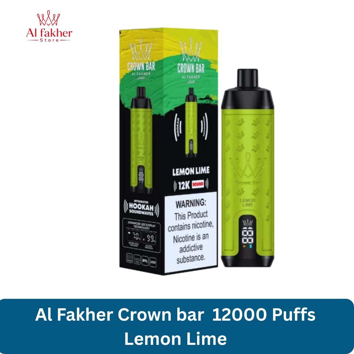 Al Fakher Crown bar 12000 Puffs Lemon Lime