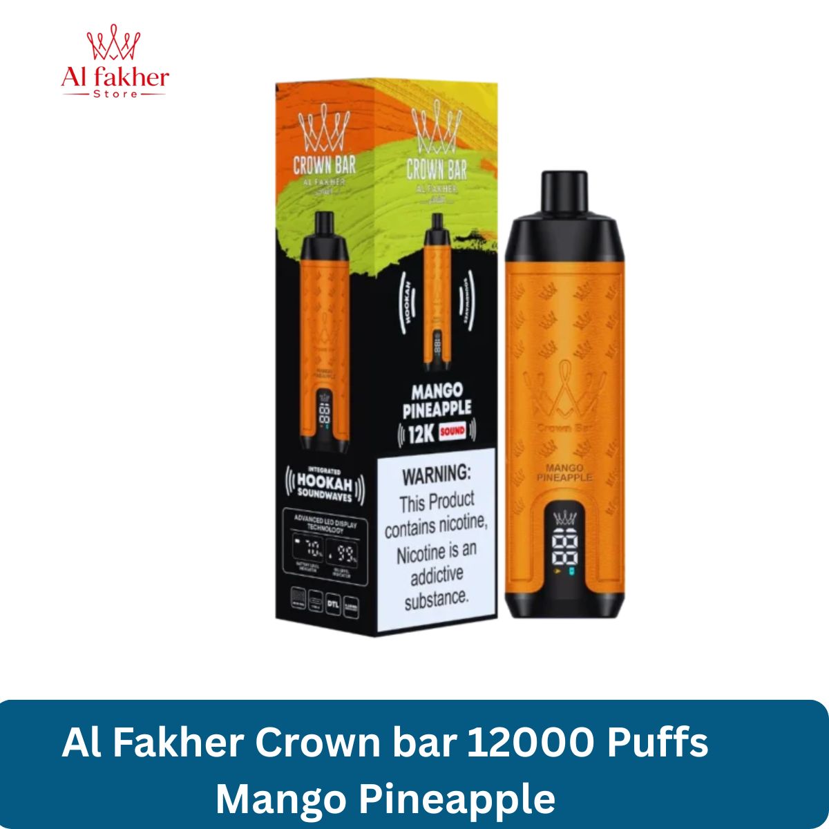 Al Fakher Crown bar 12000 Puffs Mango Pineapple