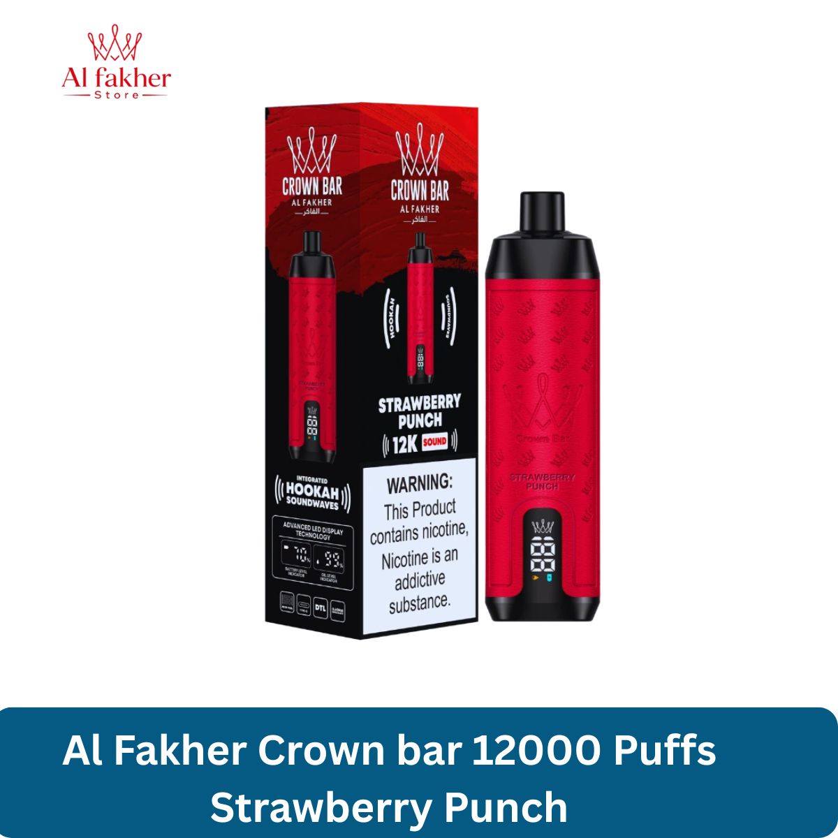 Al Fakher Crown bar 12000 Puffs Two Apple