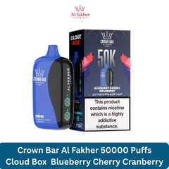 Crown Bar Al Fakher 50000 Puffs Cloud Box Blueberry Cherry Cranberry