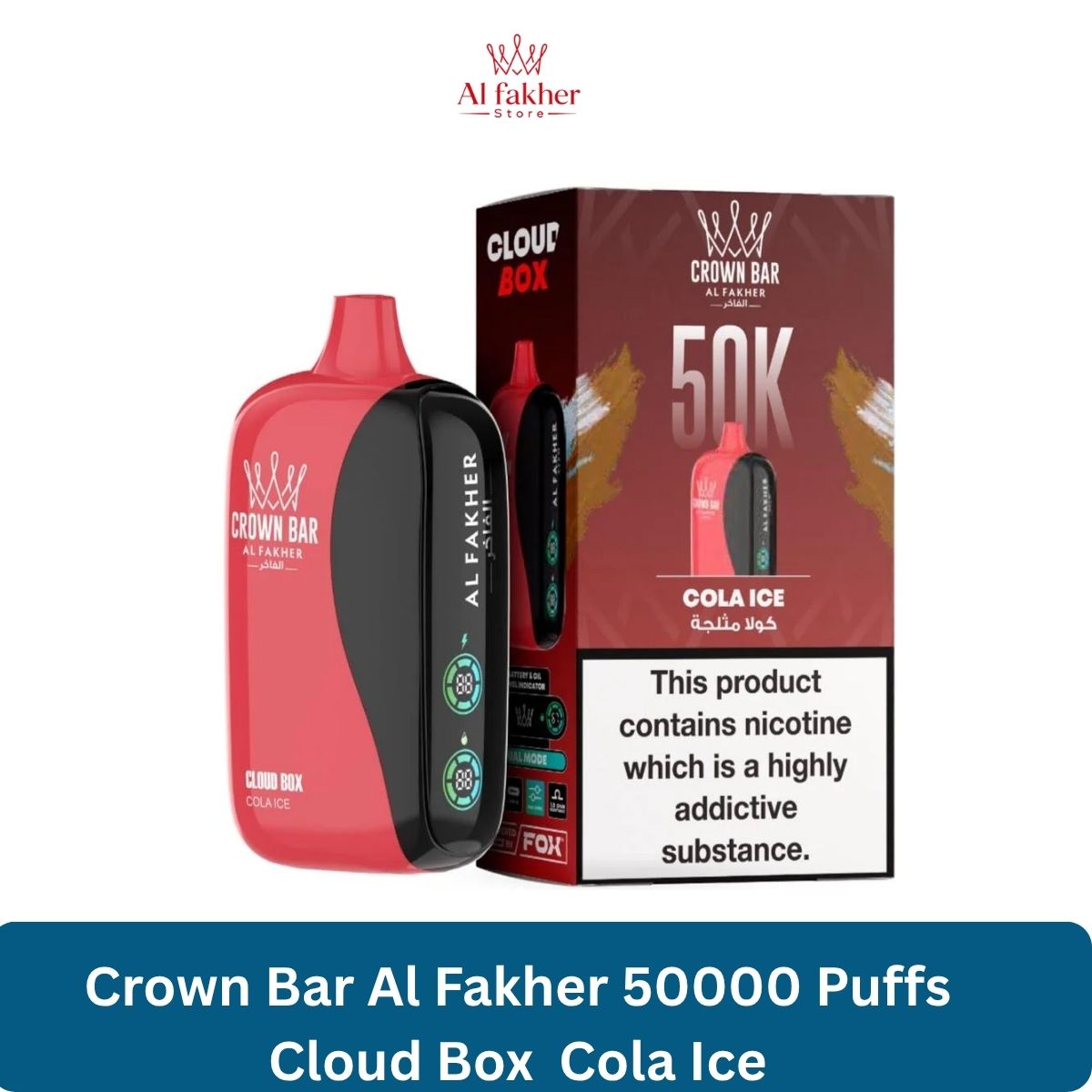 Crown Bar Al Fakher 50000 Puffs Cloud Box Cola Ice