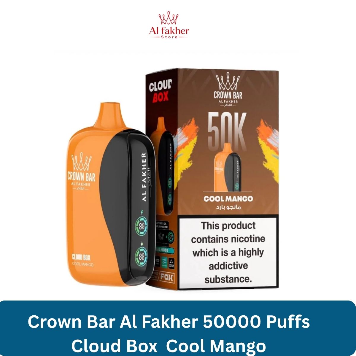 Crown Bar Al Fakher 50000 Puffs Cloud Box Cool Mango