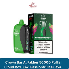 Crown Bar Al Fakher 50000 Puffs Cloud Box Kiwi Passionfruit Guava