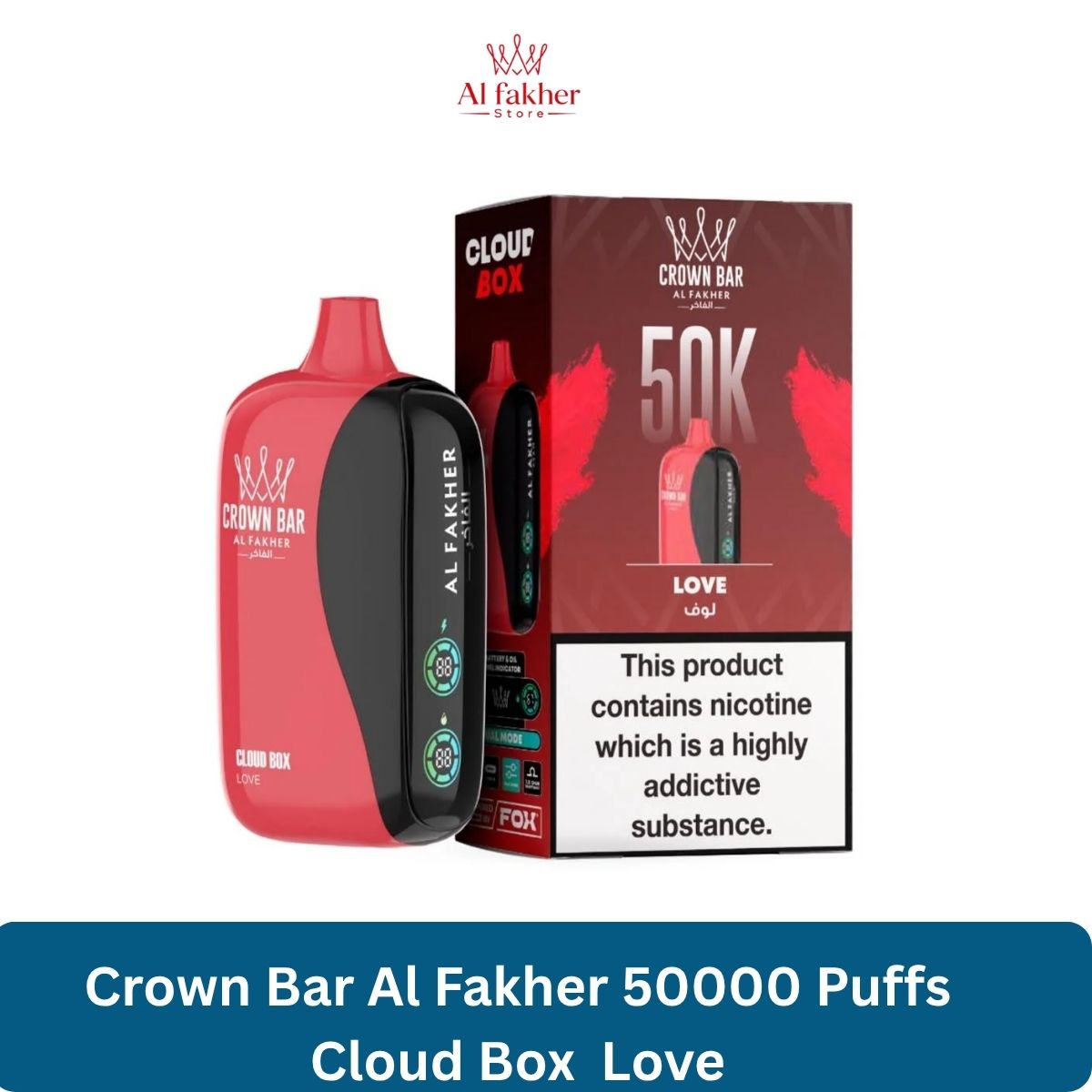 Crown Bar Al Fakher 50000 Puffs Cloud Box Love