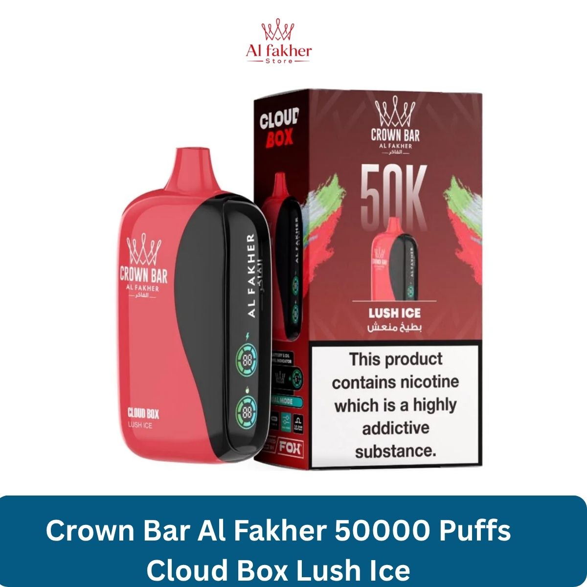 Crown Bar Al Fakher 50000 Puffs Cloud Box Lush Ice