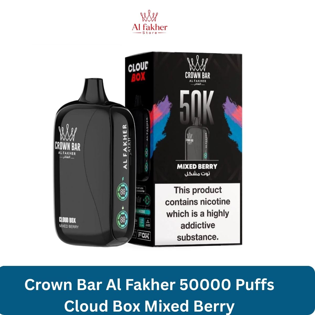 Crown Bar Al Fakher 50000 Puffs Cloud Box Mixed Berry